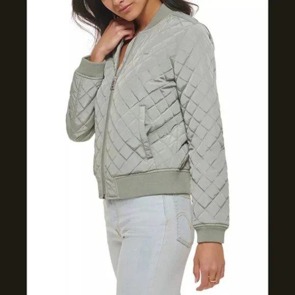SIZE SMALL LEVI'S WOMEN Diamond Quilted Bomber Jacket - Picture 4 of 9